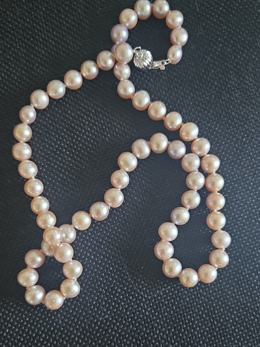 Vintage 14kt White Gold Pearl Necklace